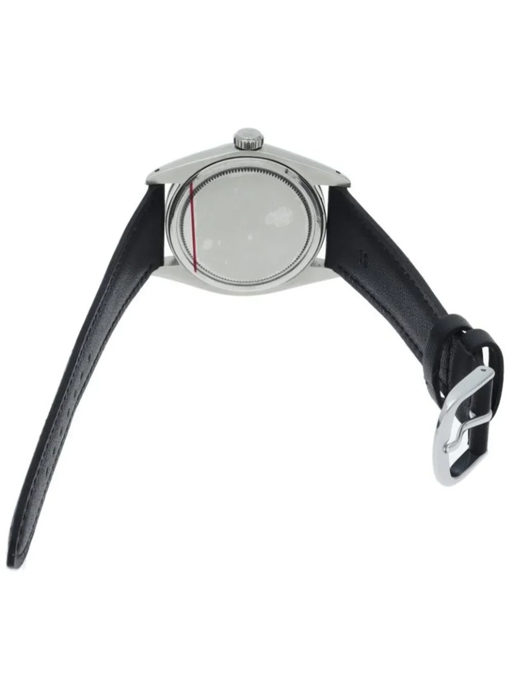 Rolex Oyster Precision Watch Manual Wind Antique SS Leather Black